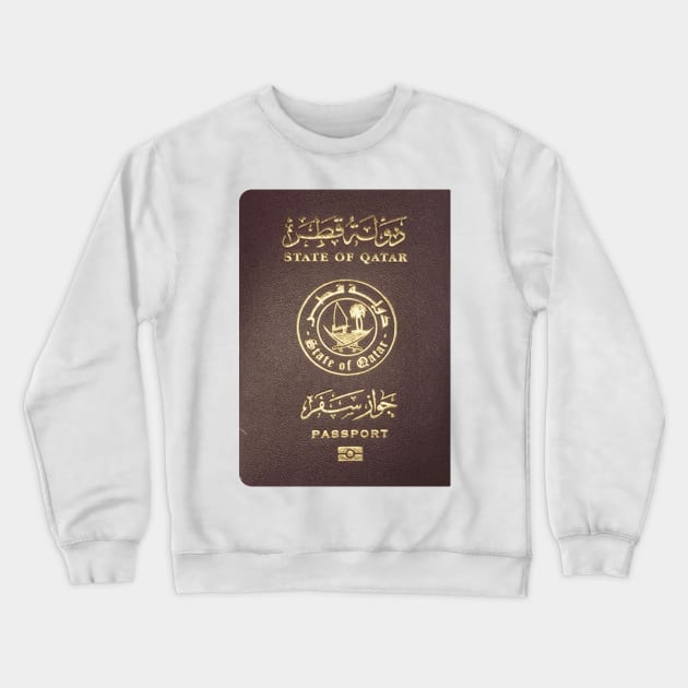 Qatar Passport Cover Crewneck Sweatshirt by Islanr